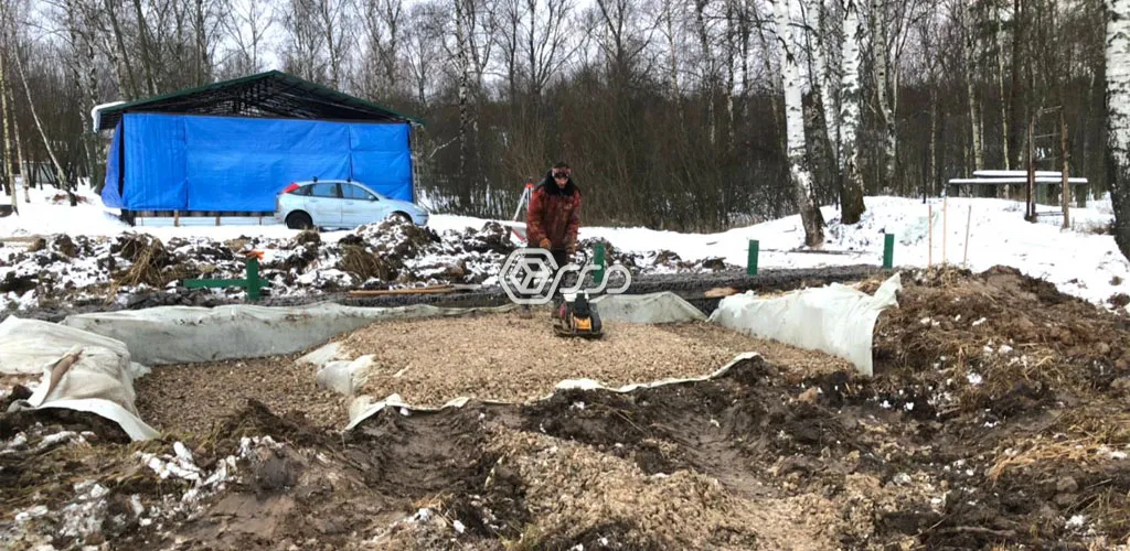 Этап устройства подпорной стенки 14