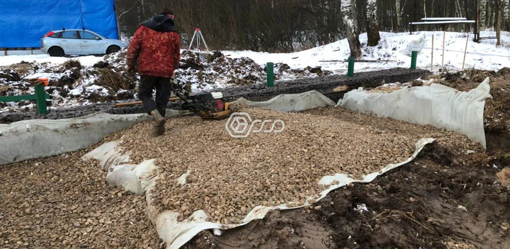 Этап устройства подпорной стенки 15