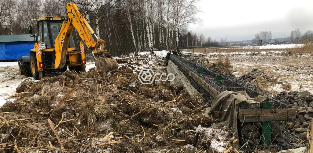 Этап устройства подпорной стенки 16